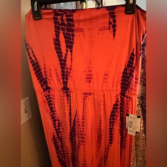 NEW WT  Bisou Bisou Orange & Purple Dress,  Size Small but plenty stretchable - Picture 4 of 7